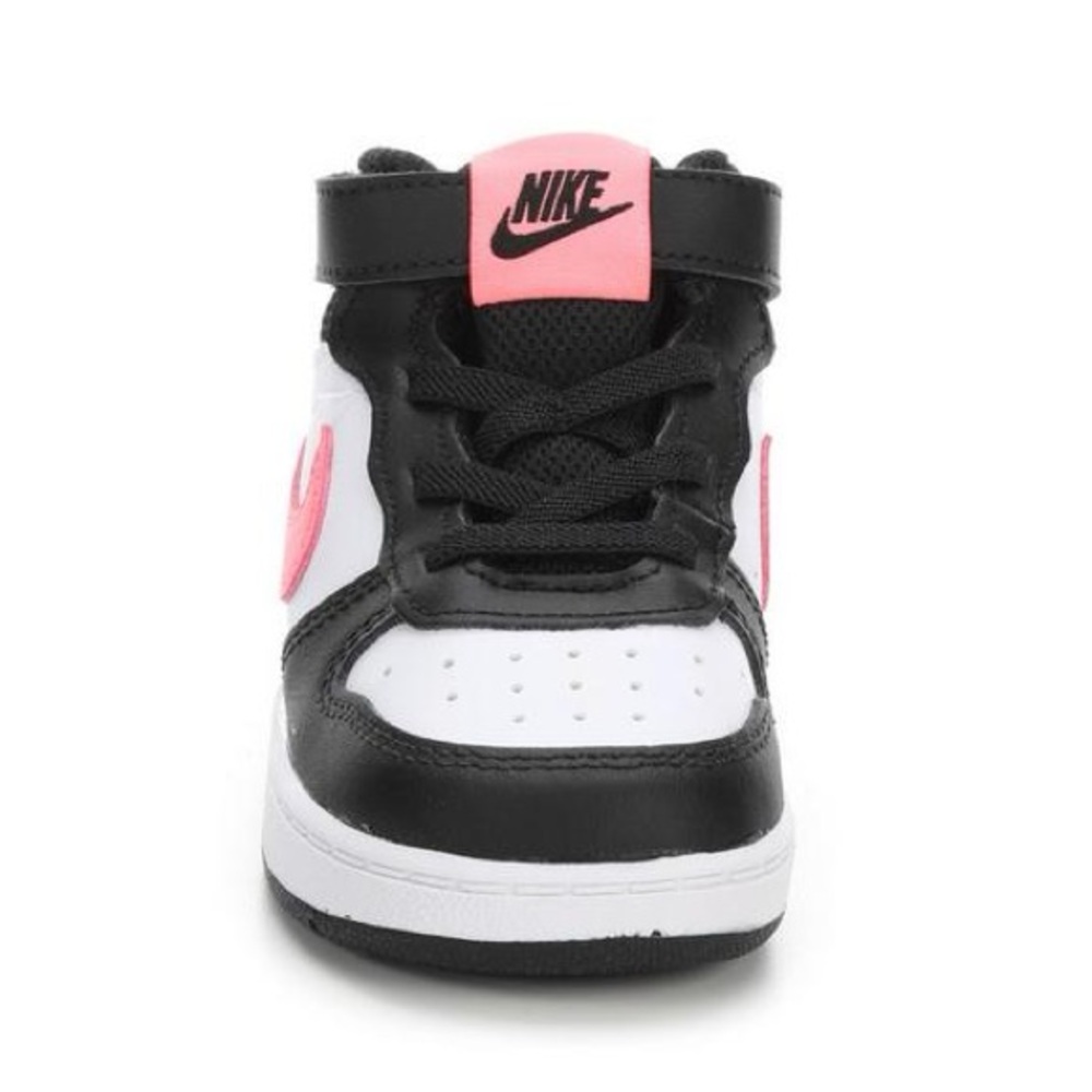 KIDS' NIKE INFANT & TODDLER COURT BOROUGH MID 2 SNEAKERS Unisex Black Pink - 7 - Picture 2 of 16